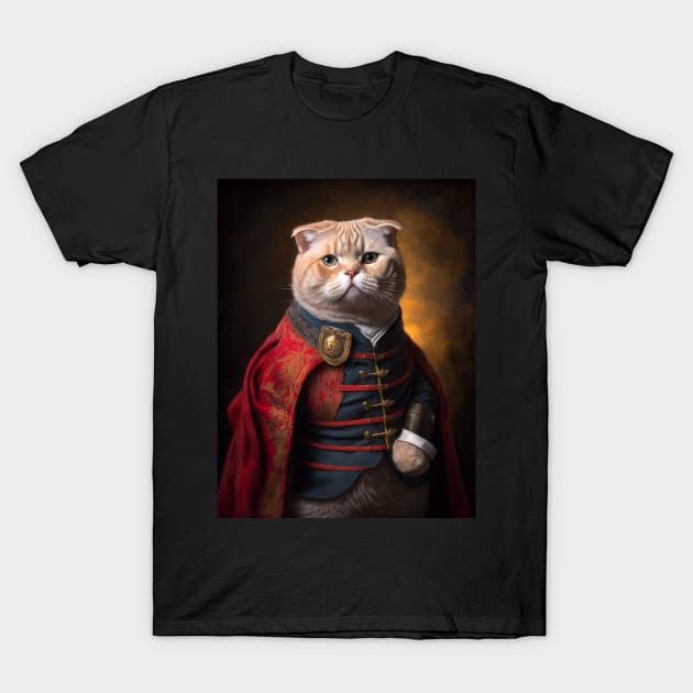 Royal Portrait of a Scottish Fold Cat T-Shirt by pxdg